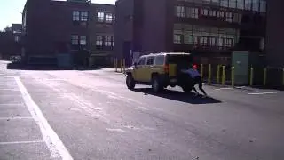 Science Fitness Nerd- Turkey Day Bootcamp Hummer Push Challenge- Muscle with a Brain