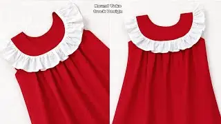 Round Yoke Frock with flyer Cutting and Stitching | Baby Dress Design | Nobi design 
