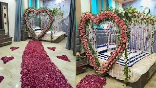 How To Decorate Heart Shape Wedding Room Decoration, First Night Room Decoration,Make Bridal Bedroom