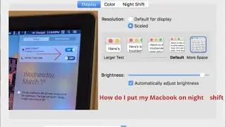 How do I put my Macbook on night shift from Notification Center.
