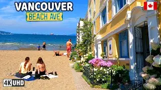 🇨🇦 【4K】☀️ Downtown Vancouver & Beach Avenue. BC, Canada. | Go Pro Hero 10 |