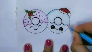 How To Draw Christmas Donuts || #satisfying #creativeart #merrychristmas #diy