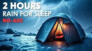 Heavy Rain ASMR for Deep Sleep | Icy Mountain Tent Sounds 2 Hours
