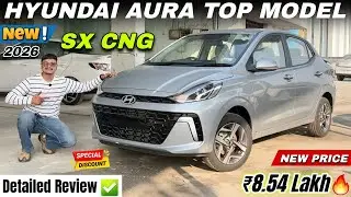 2026 New Hyundai Aura SX CNG Detailed Review ✅ | Hyundai Aura SX Top Model New Price & Features 🔥