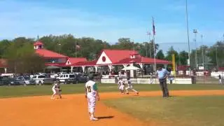 Austin Avent throwing a kid out at 2nd