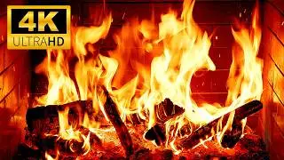 🔥 Crackling Birchwood Fireplace 4K 🔥Relaxing Fireplace with Fire Sounds | Fireplace Ambience