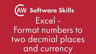 Excel   Format numbers to two decmial places and currency