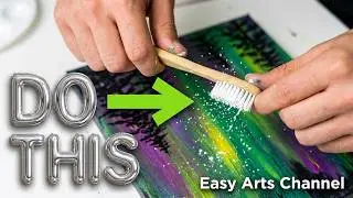 Toothbrush Painting Technique | Easy Northern Lights Galaxy for Beginners