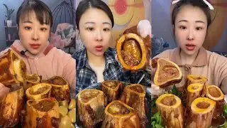 MUKBANG beef bone marrow ASMR  - The best of delicious Slime food #848