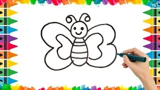 How to draw butterfly || Easy Drawing for Kids || Easy drawing of butterfly || By Wonder Art Kids