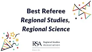 Regional Studies, Regional Science Best Referee Award 2020