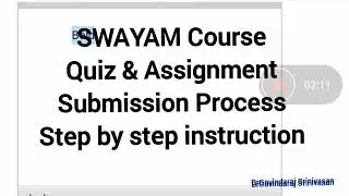 SWAYAM Course Quiz & Assignment Submission Process Step by step instruction