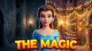 Disney Belle Decorates Beast's Castle for Christmas Eve - Princess Belle Cartoon @TheStoryTale_tst