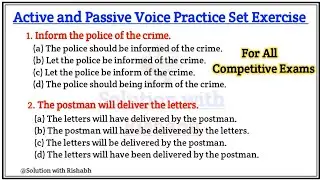 Active and Passive voice Practice set | Active and Passive voice exercise | Active and Passive voice