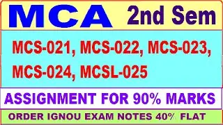ignou mca 2nd sem solved assignment 2021-22 / MCS-021, MCS-022, MCS-023, MCS-024, MCSL-025