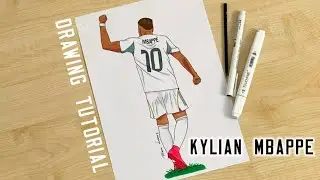 Kylian Mbappe Real Madrid drawing / How to draw Real Madrid soccer players