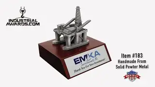 Oilfield oil and gas offshore semi submersible drill rig platform award trophy plaque gift