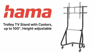 Hama Trolley TV Stand with Castors, up to 100&Prime;, Height-adjustable black | lablaab.com
