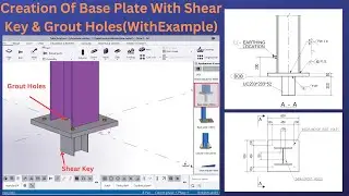 Base Plate Creation | With Shear Key & Grout Holes| with Input | Tamil | Base Plate Exercise-2