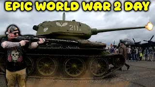 WW2 Battle Day! Tanks Firing, Lancaster Taxi Run & Live Weapons in Action!
