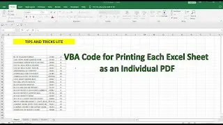 How to Automate PDF Printing: VBA Code for Printing Each Excel Sheet as an Individual PDF