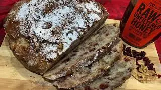 How to Make No Knead Overnight Cranberry Nut Honey Bread