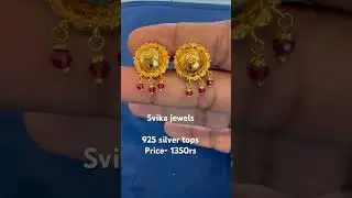 925 silver tops with gold polished.     price-1350rs.  #jewellery #earrings #vijayapura