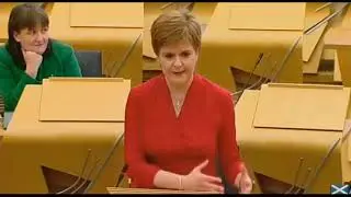 First Minister, Nicola Sturgeon replying to Jackson Carlaw just before he resigned as Tory Leader.