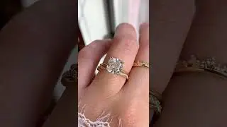 3ct. Square Cushion Cut Diamond Filament Ring with Twist and Turn Band by Melanie Casey Fine Jewelry