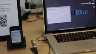 Демонстрация Bluetooth: u-blox connectBlue Low Energy Serial Port Service + iPhone + компьютер + робот