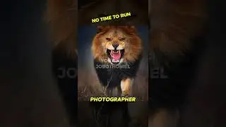 Нападение льва запечатлено на камеру за секунды до атаки #LionCharge #shorts