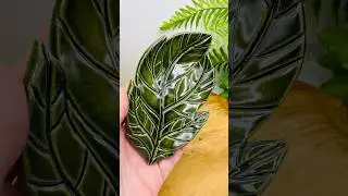 Carved leaf spoon rest #kitchendecor #carving #clay #ceramic