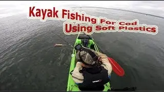 Kayak fishing for cod using soft plastics
