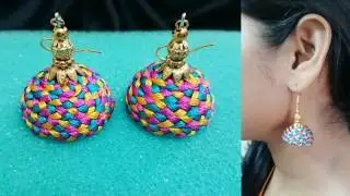 Making MULTI COLOR SILK THREAD earrings | Model for sale at www.beautyinustores.com |