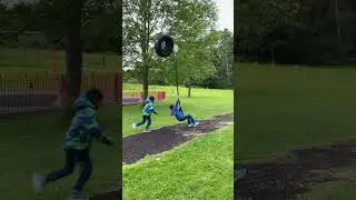 Kids Zipline in park | Tudor Grange Park | Solihull | UK #shorts