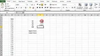 Excel 2010 - Finding the Quartiles, IQR and Upper & Lower fences