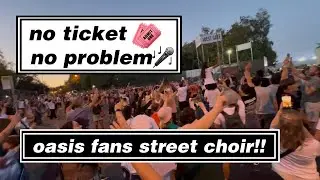 Oasis Fans Take Over Heaton Park Streets | Ticketless Crowd Sings Along Outside Oasis Live '25 Gig!