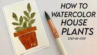 How to watercolor house plants!🪴 step-by-step 🪴