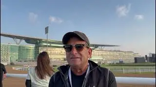 Bob Baffert's assistant trainer Jimmy Barnes before the Dubai World Cup