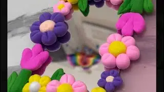 DIY Cute Clay Mirror | Pinterest Inspired Flower Mirror Makeover 🌸🌼Boring Mirror to Aesthetic Mirror
