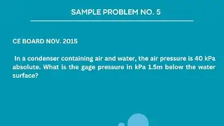UNIT PRESSURE - Sample Problem No. 5 (Fluid Mechanics & Hydraulics)