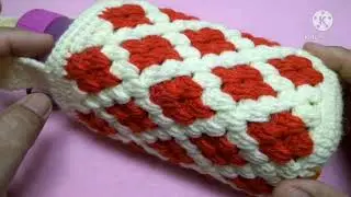 Motif Bunga Songket (2/2).Sarung Botol Air Empat Segi Kait.