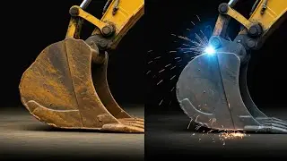 Excavator broken bucket restoration | how to renew broken buckets | Part 1.