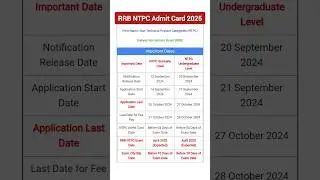 RRB NTPC Admit Card 2025 Date !! Check Exam Date #rrbntpc #ntpc_exam #ntpc #rrb