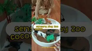 Messy play zoo with cocoa(montessori)