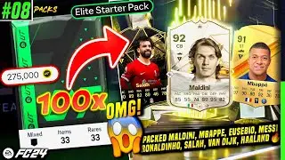 OMG! PACKED MALDINI, MBAPPE, TOTW SALAH - OPENING 100x ELITE STARTER (STORE) PACKS | EAFC 24 &bull; #08 🔥