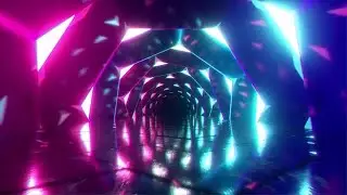 Flying Through A Luminous Neon Corridor Stock Motion Graphics