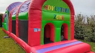 💖🌟 Adventure Zone Obstacle Course Bouncing Castle with Disco Lights & Bluetooth Speaker