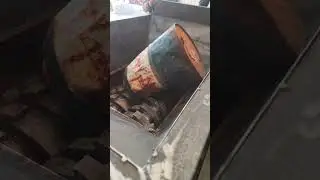 Large iron barrel shredder