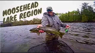MAINE FLY FISHING | BIG FLIES for BIG LANDLOCKED SALMON! (Floating the EAST OUTLET)